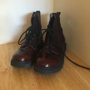 Deep Red Combat boots